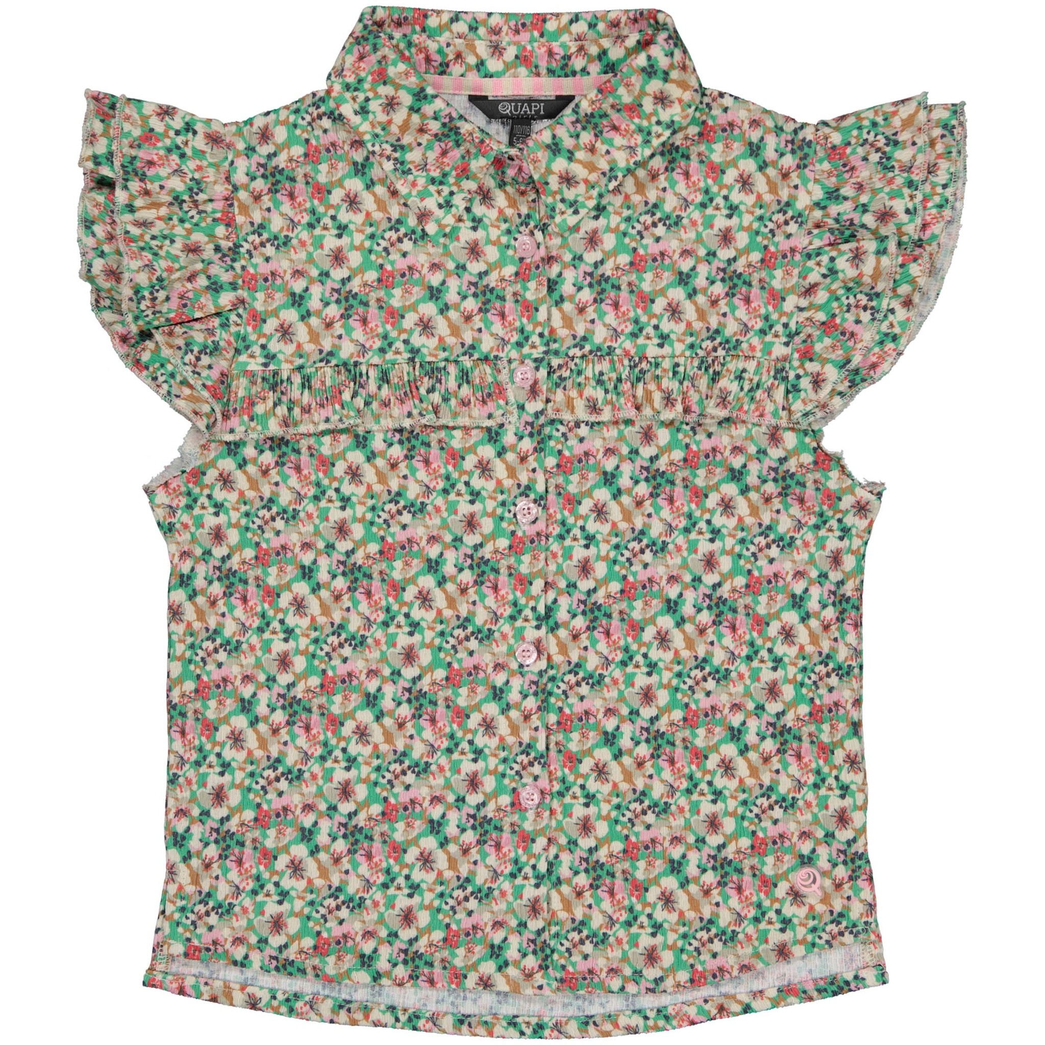 Quapi Meisjes blouse - Tiamo - AOP Groen bloemen