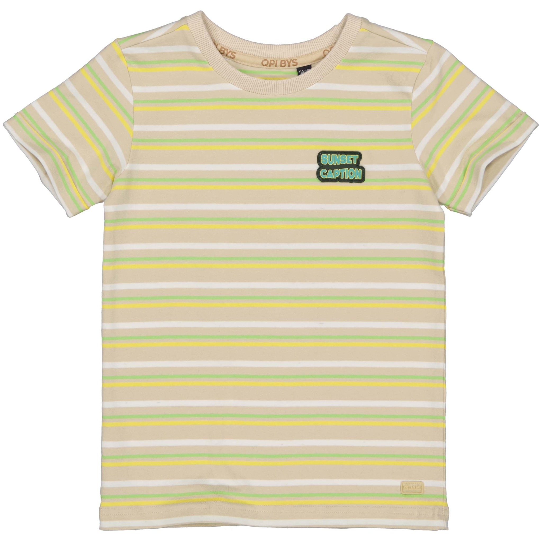 Quapi Jongens t-shirt - Taroh - AOP Zand streep