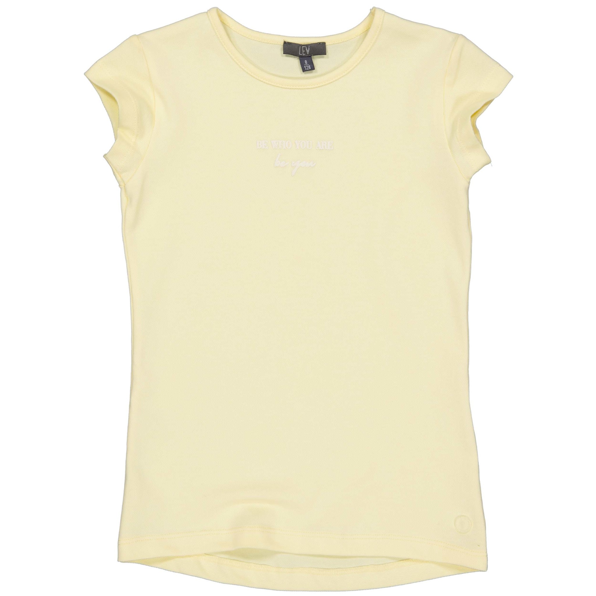 LEVV Meisjes t-shirt - Demi - Vanille geel