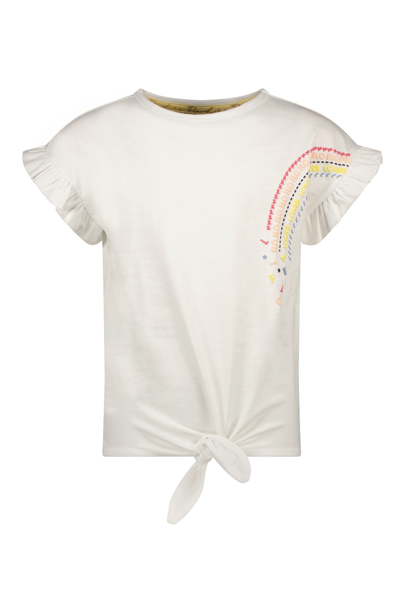 Like Flo Meisjes t-shirt regenboog - Wit Like Flo Meisjes t-shirt regenboog - Wit