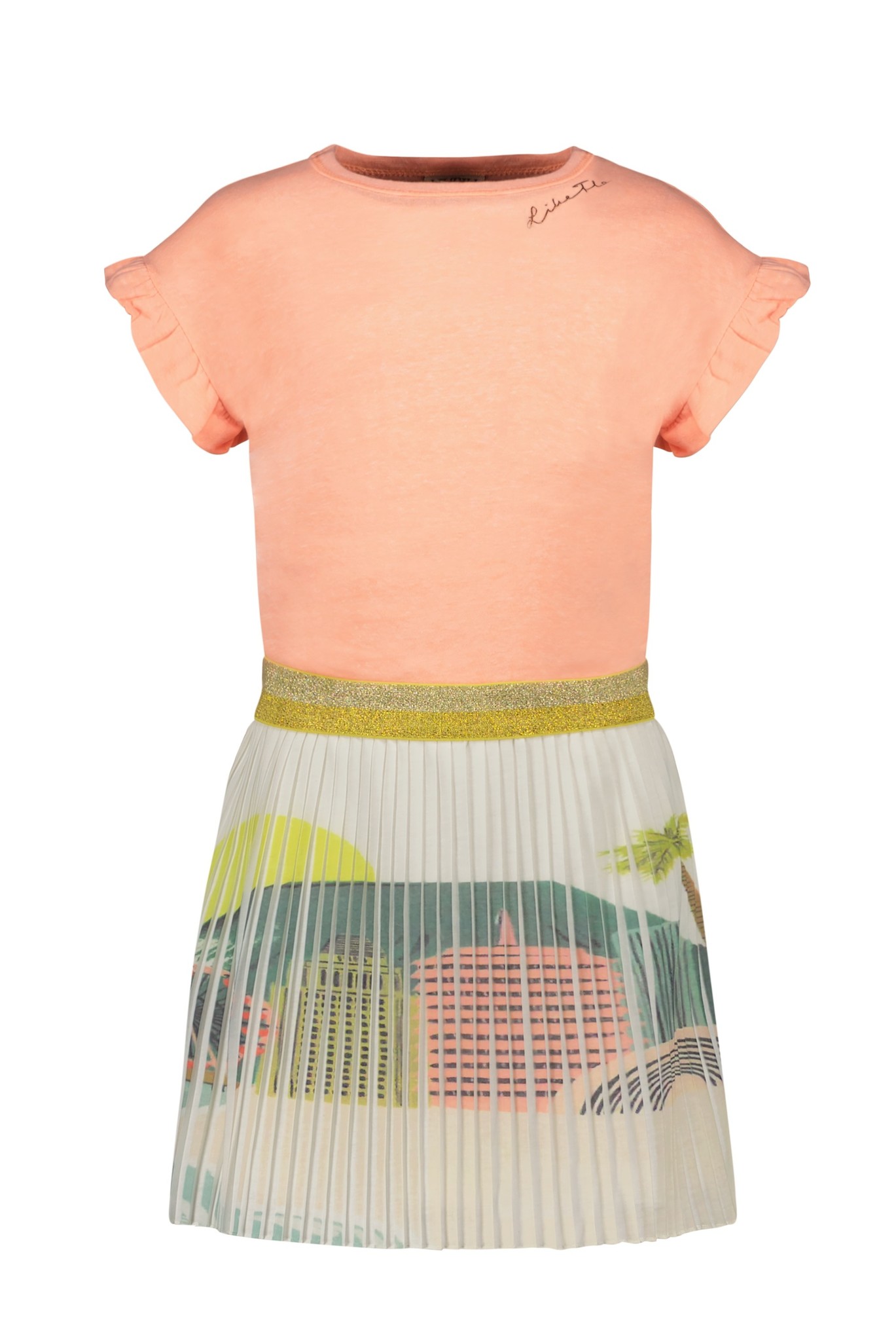 Like Flo Meisjes jurk fancy plisse - Beach Like Flo Meisjes jurk fancy plisse - Beach