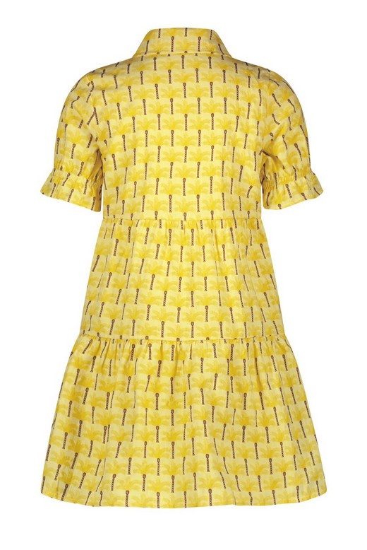 Like Flo Meisjes jurk AOP met kraag en riem - Butter Like Flo Meisjes jurk AOP met kraag en riem - Butter