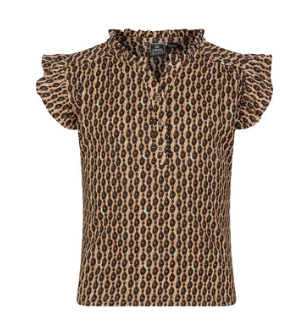 Indian Blue Jeans Meisjes shirt ruffel - Camel zand Indian Blue Jeans Meisjes shirt ruffel - Camel zand