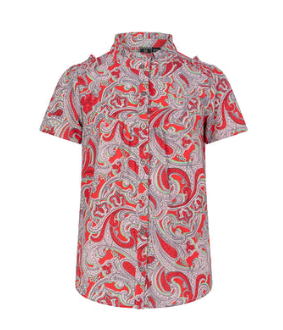 Indian Blue Jeans Meisjes blouse paisley - Soft rood Indian Blue Jeans Meisjes blouse paisley - Soft rood