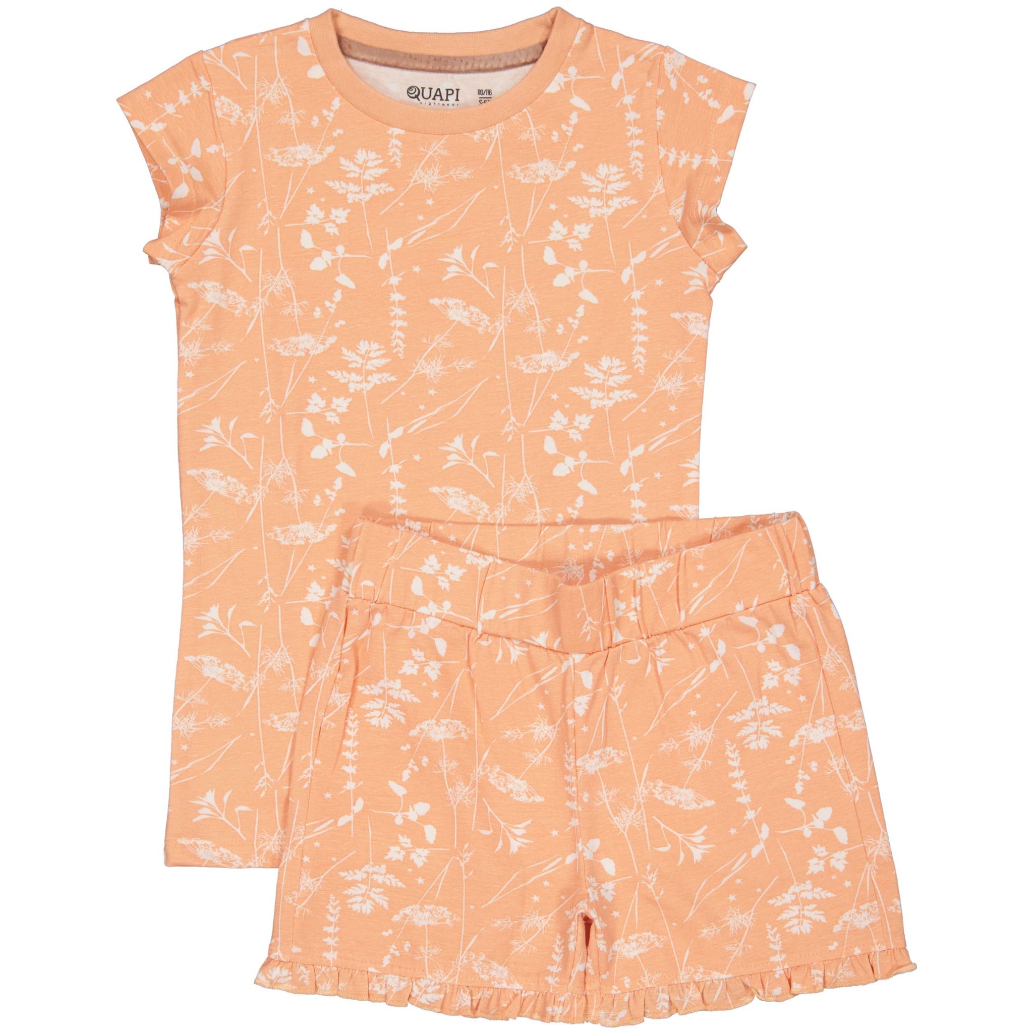 Quapi Meisjes pyjama - Pien - AOP bloemen perzik Quapi Meisjes pyjama - Pien - AOP bloemen perzik