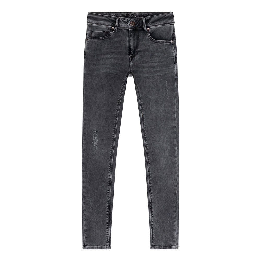 Indian Blue Jeans Jongens jeans broek Brad super skinny fit - Used grijs denim