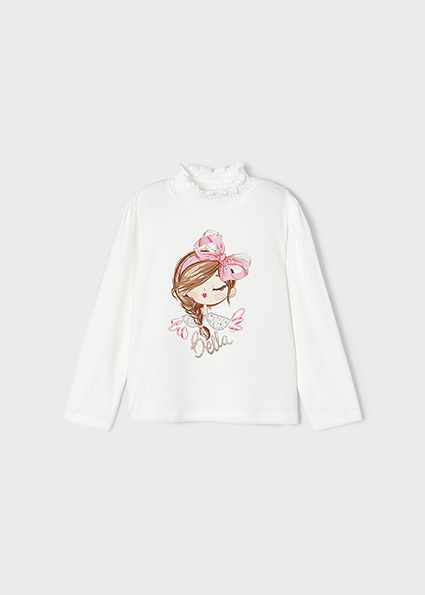 Mayoral Meisjes blouse met kraag - Natur-orch Mayoral Meisjes blouse met kraag - Natur-orch