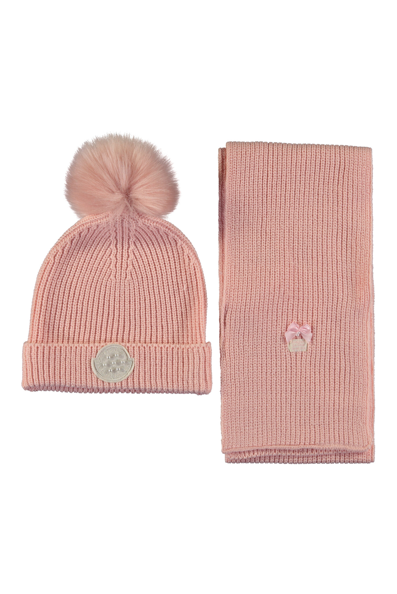 Le Chic Meisjes sjaal en muts - Rosa en Reya - Cotton candy Le Chic Meisjes sjaal en muts - Rosa en Reya - Cotton candy