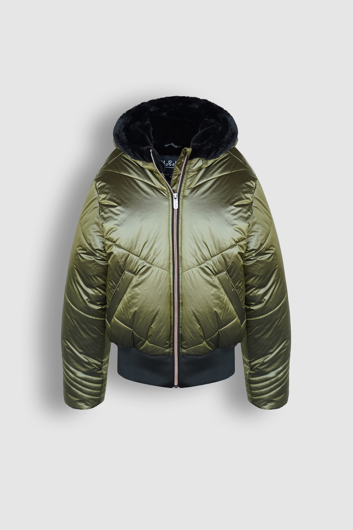 Meisjes winterjas bomber met capuchon - Boy - Army groen