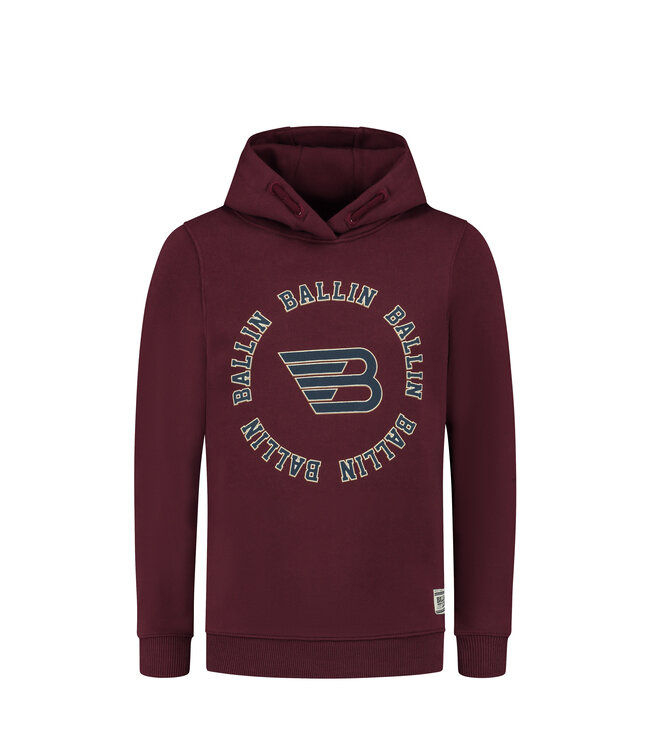 Ballin Jongens hoodie met artwork - Wijnrood