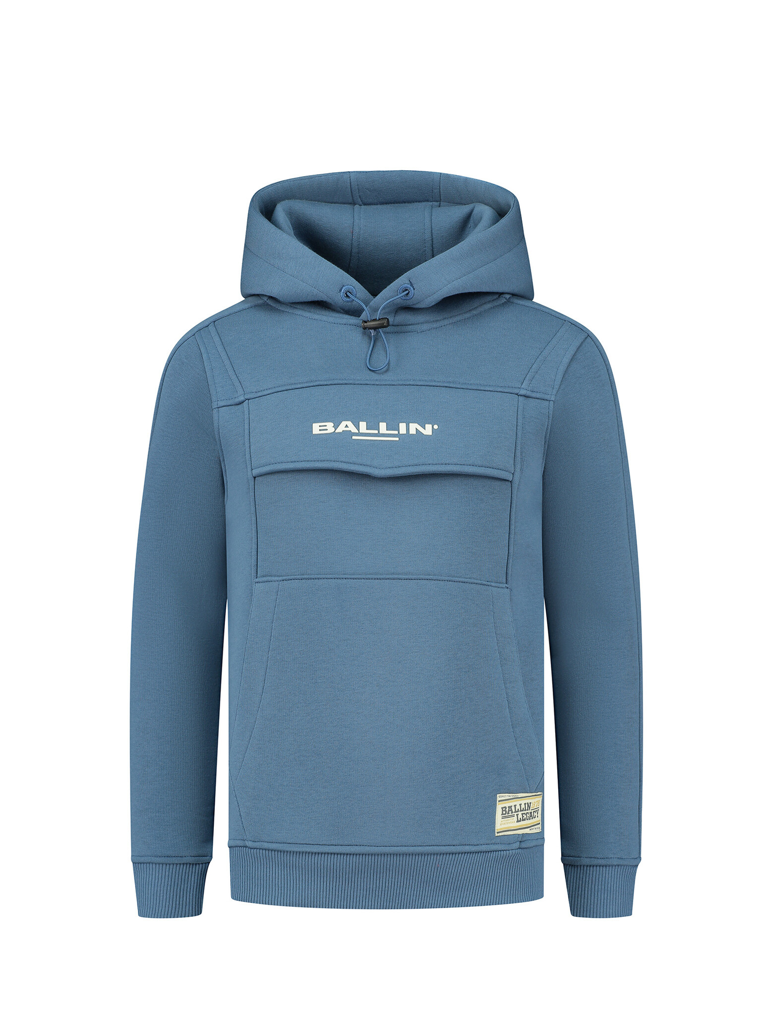 Ballin Jongens hoodie met logo - Midden blauw Ballin Jongens hoodie met logo - Midden blauw