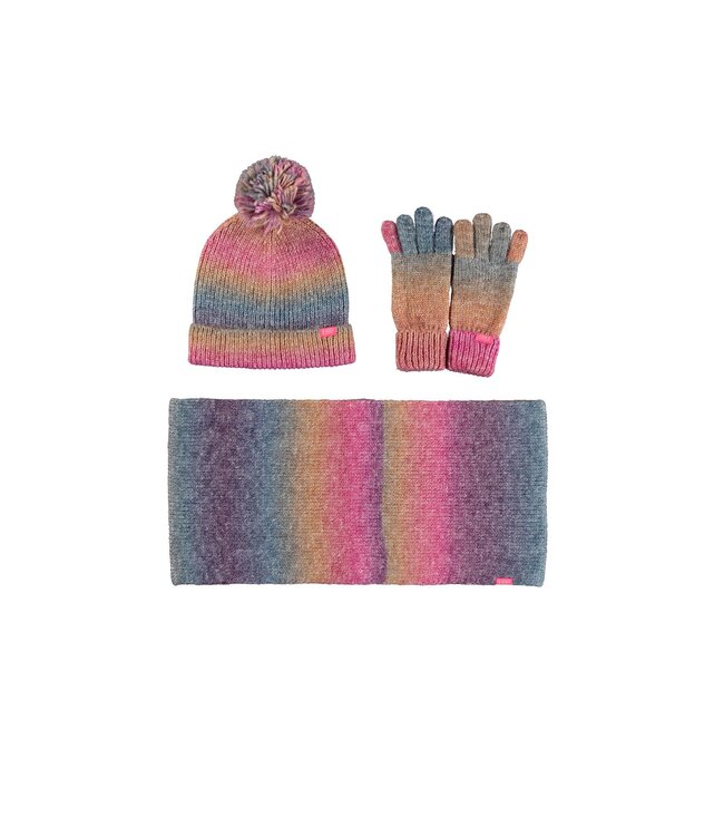 B.Nosy Meisjes sjaal, muts en handschoenen multi - Panter AOP