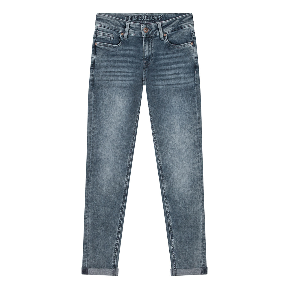 Indian Blue Jeans Jongens jeansbroek Brad super skinny fit - Blauw grijs denim Indian Blue Jeans Jongens jeansbroek Brad super skinny fit - Blauw grijs denim