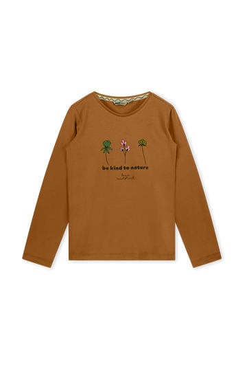 Moodstreet Meisjes shirt print - Camel