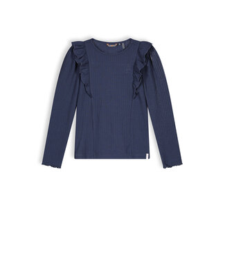 NoNo Meisjes shirt jersey rib - Keo - Navy blauw