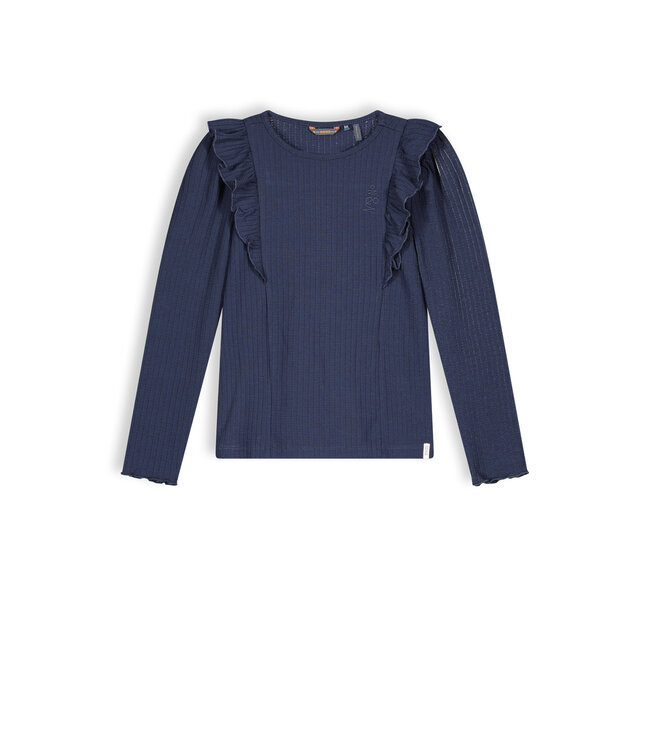 NoNo Meisjes shirt jersey rib - Keo - Navy blauw