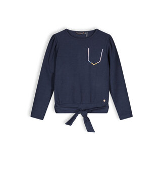 NoNo Meisjes shirt jerset soft rib - Kasy - Navy blauw