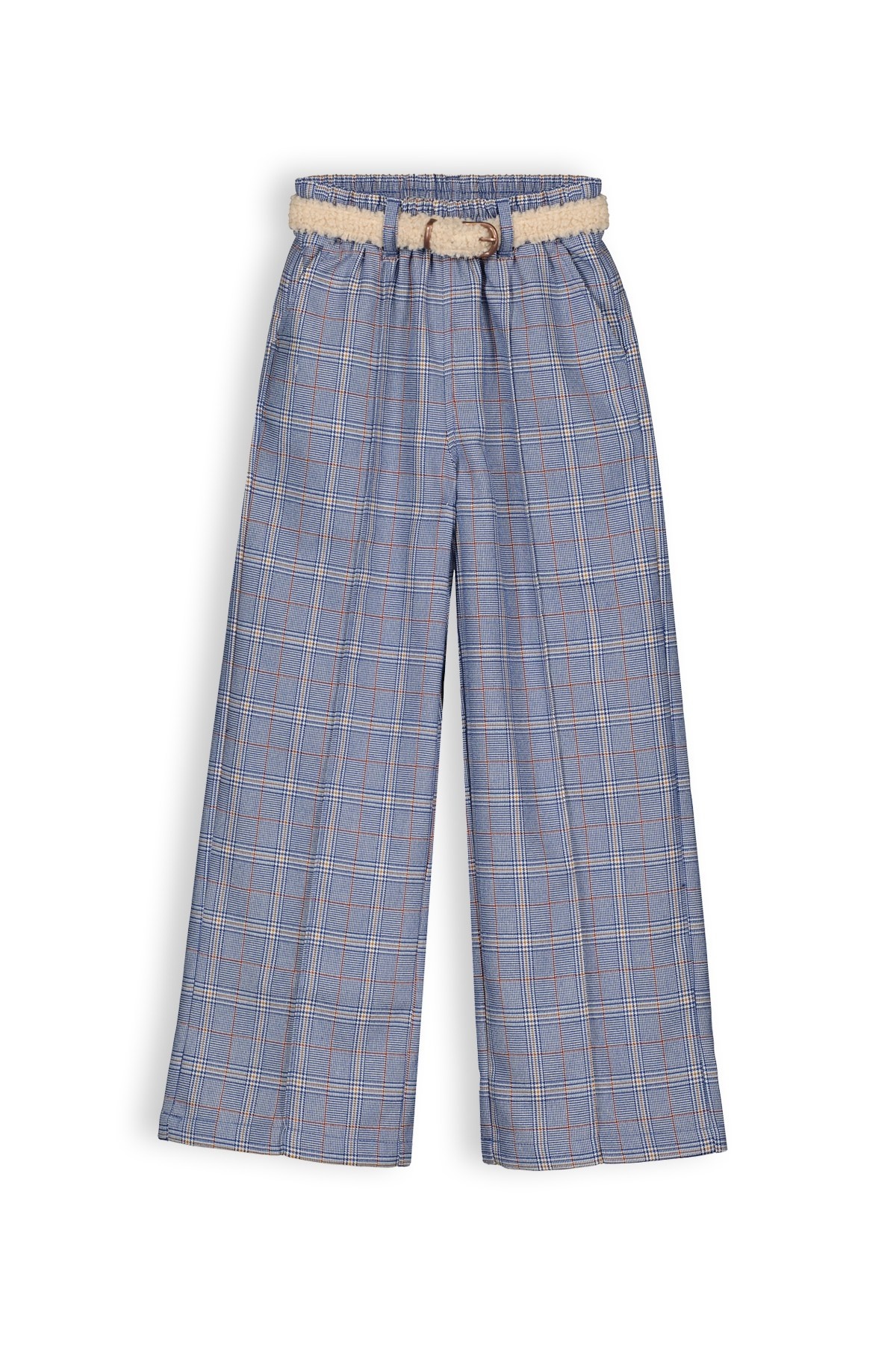 NoNo Meisjes broek palazzo geruit - Sayla - Ensign blauw