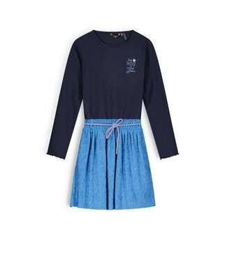 NoNo Meisjes jurk mixed - Muriel - Ensign blauw