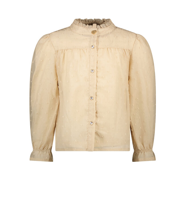 Le Chic Meisjes blouse mesh - Eclair - Pearled ivory