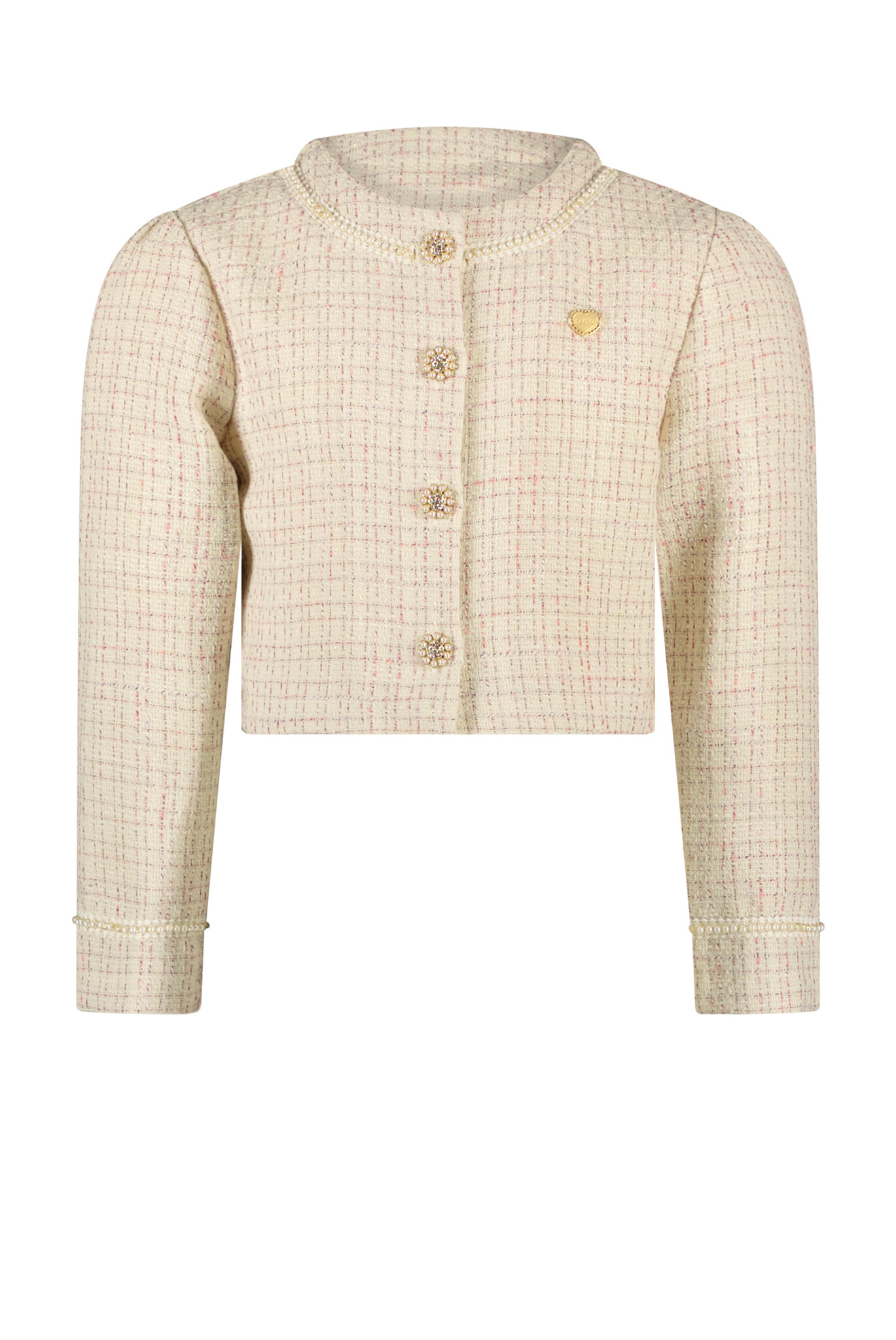 Le Chic Meisjes jasje tweed - Amy - Pearled ivory