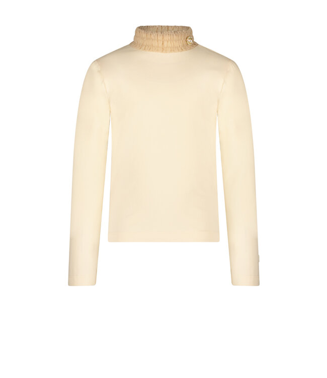 Le Chic Meisjes t-shirt met kraag - Nesrin - Pearled ivory