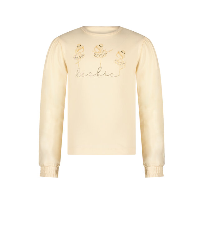 Le Chic Meisjes t-shirt dancing - Nora - Pearled ivory