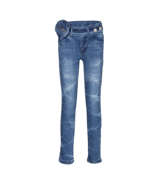 Dutch Dream denim Meisjes skinny jeans broek Ngombe - Midden blauw