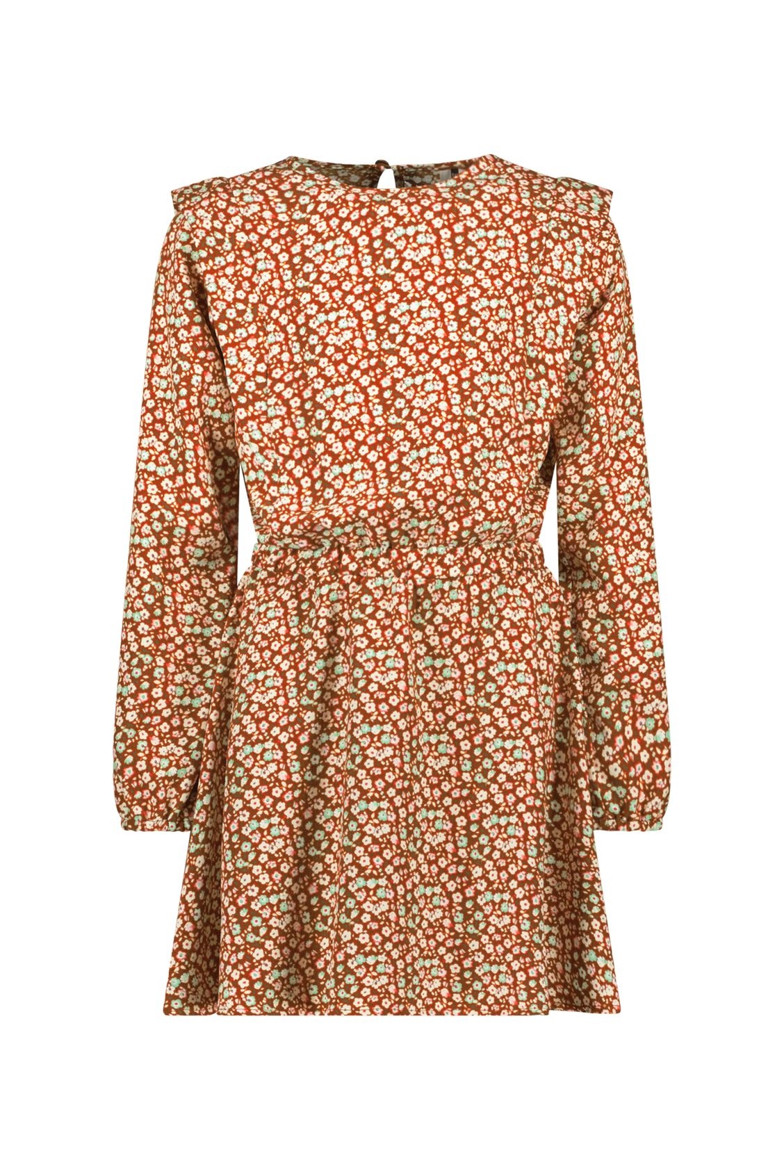 B.Nosy Meisjes jurk bloemenprint bruin - Bibi - Floral beyond AOP B.Nosy Meisjes jurk bloemenprint bruin - Bibi - Floral beyond AOP
