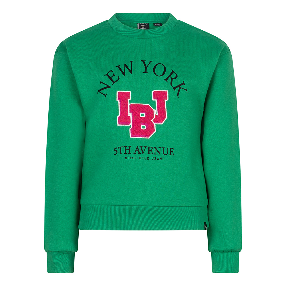 Indian Blue Jeans Meisjes sweater borduursel IBJ - Gras groen Indian Blue Jeans Meisjes sweater borduursel IBJ - Gras groen