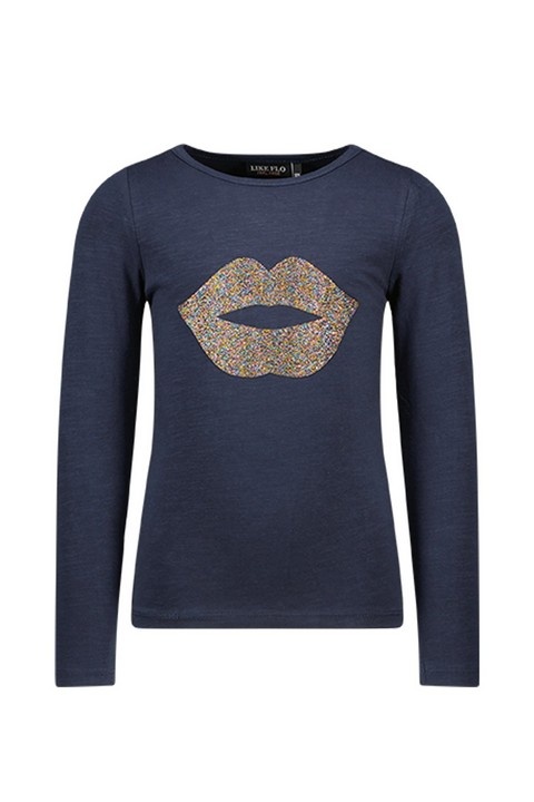 Like Flo Meisjes shirt jersey - Navy blauw Like Flo Meisjes shirt jersey - Navy blauw