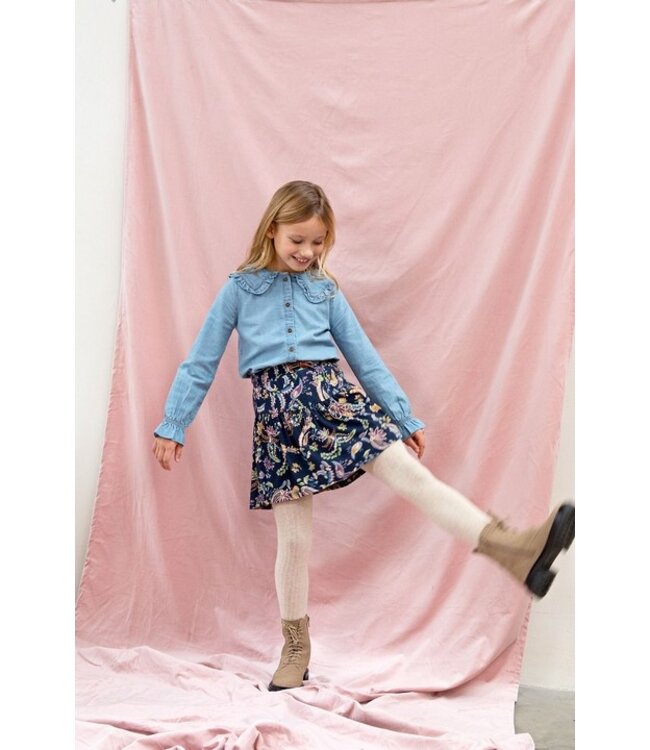 Like Flo Meisjes rok crepe jersey AOP - Paisley