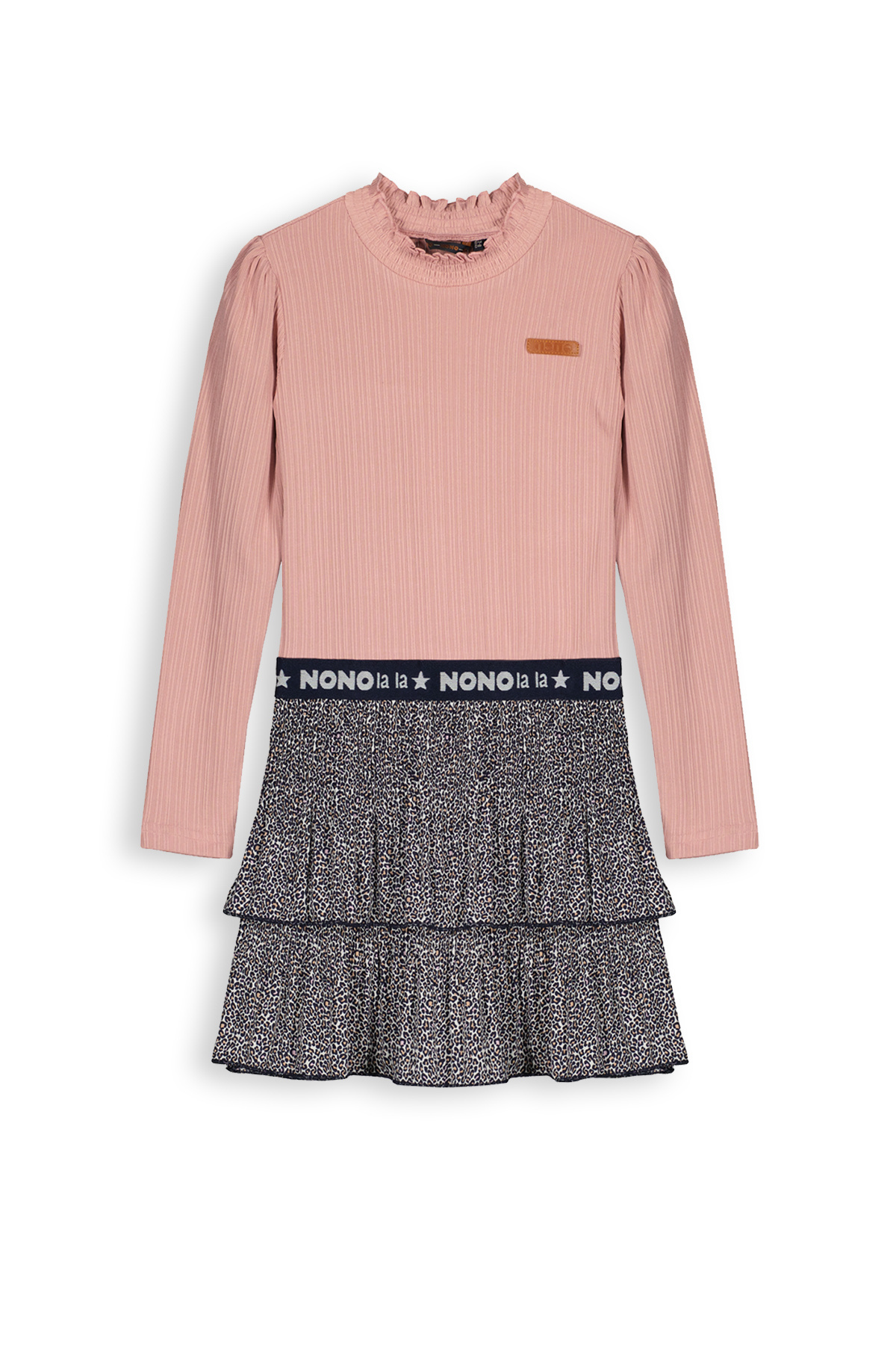 NoNo Meisjes jurk mixed roze - Mey - Navy blauw NoNo Meisjes jurk mixed roze - Mey - Navy blauw