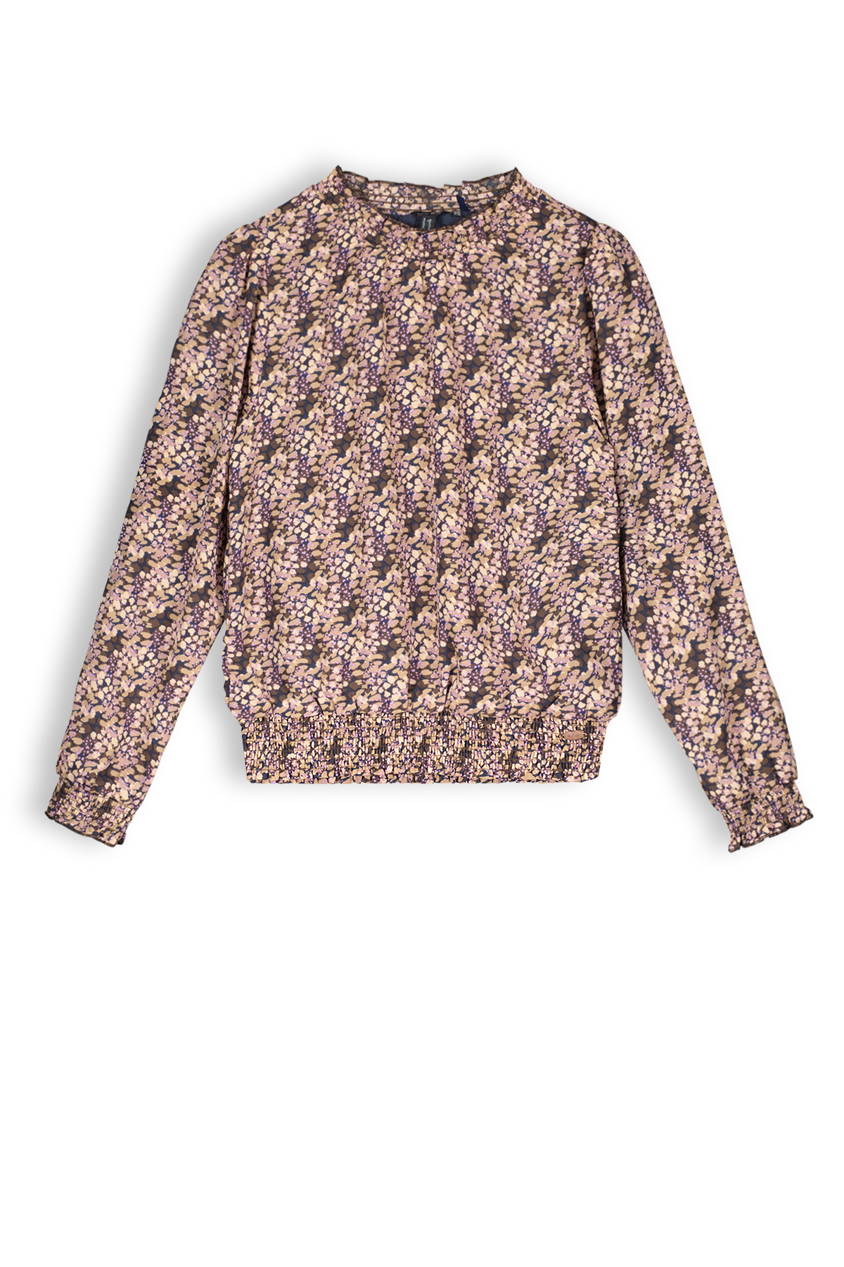 NoBell Meisjes blouse print - Tommy - Donker roast bruin NoBell Meisjes blouse print - Tommy - Donker roast bruin