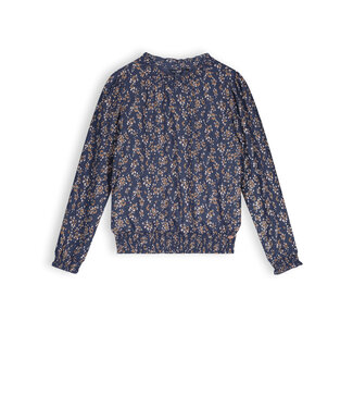 NoBell Meisjes blouse print - Tipi - Navy blauw