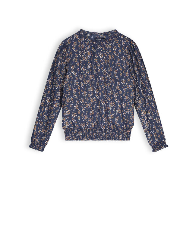 NoBell Meisjes blouse print - Tipi - Navy blauw