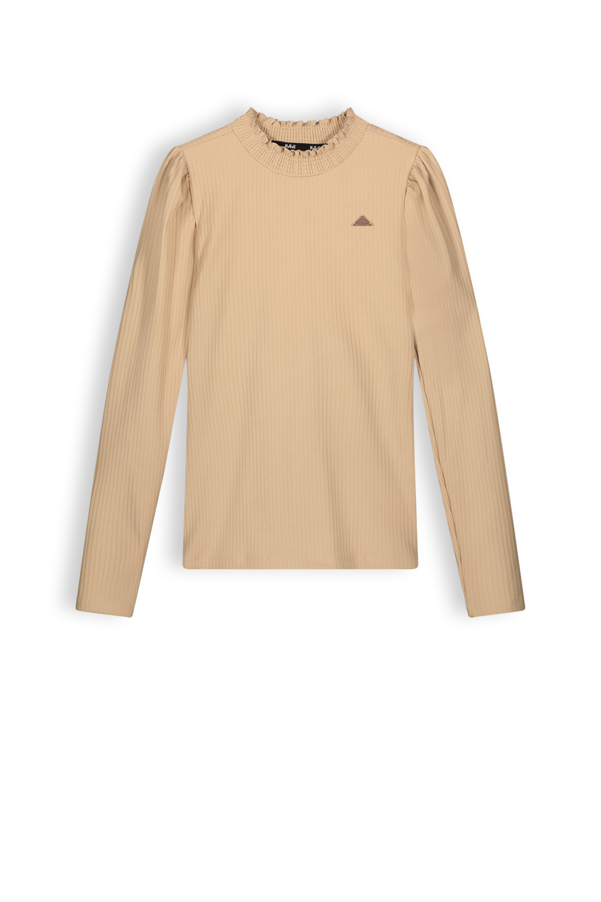 NoBell Meisjes shirt soft rib jersey - Kobus - Beige NoBell Meisjes shirt soft rib jersey - Kobus - Beige