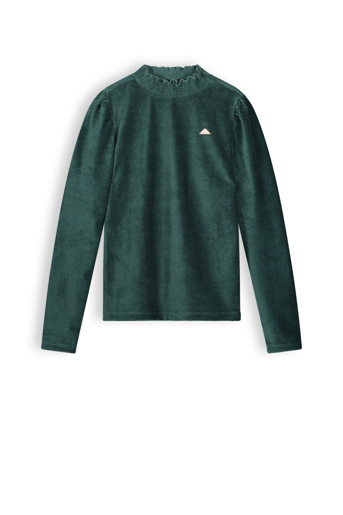 Meisjes shirt rib velours - Kobus - Pine groen