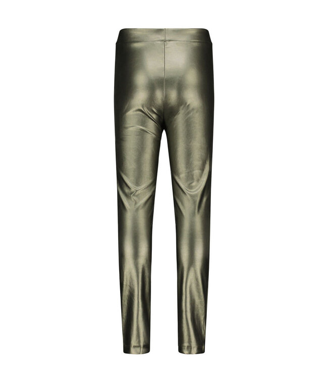 Like Flo Meisjes skinny broek nep leer - Army metallic