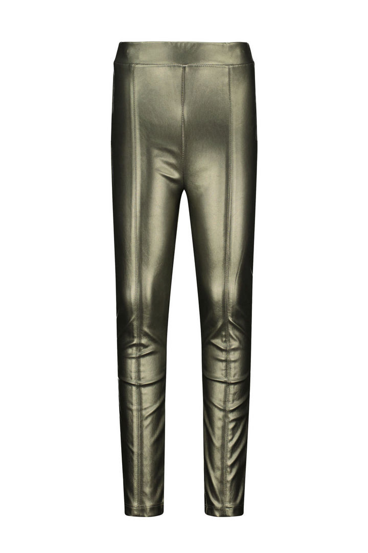 Like Flo Meisjes skinny broek nep leer - Army metallic Like Flo Meisjes skinny broek nep leer - Army metallic