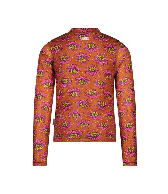 B.Nosy Meisjes shirt bruin - Oisin - Original bloemen