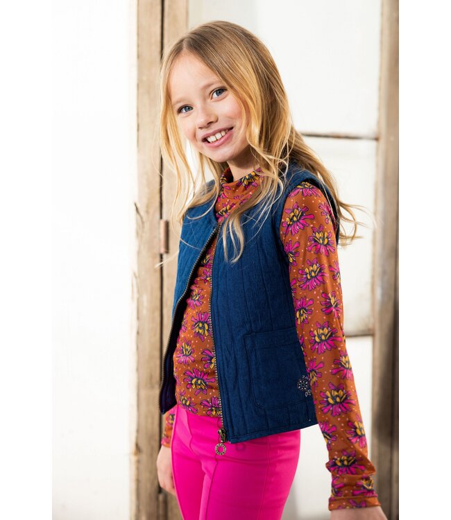 B.Nosy Meisjes shirt bruin - Oisin - Original bloemen