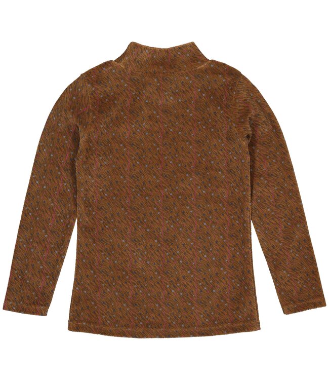 Quapi Meisjes shirt - Aloiswq232 - AOP animal bos bruin