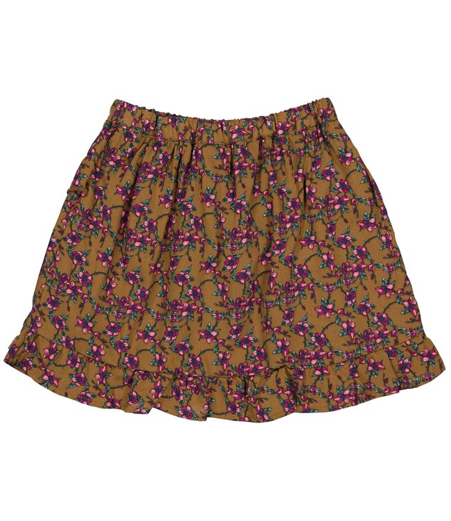 Quapi Meisjes rok - Andrea - AOP floral amandel bruin