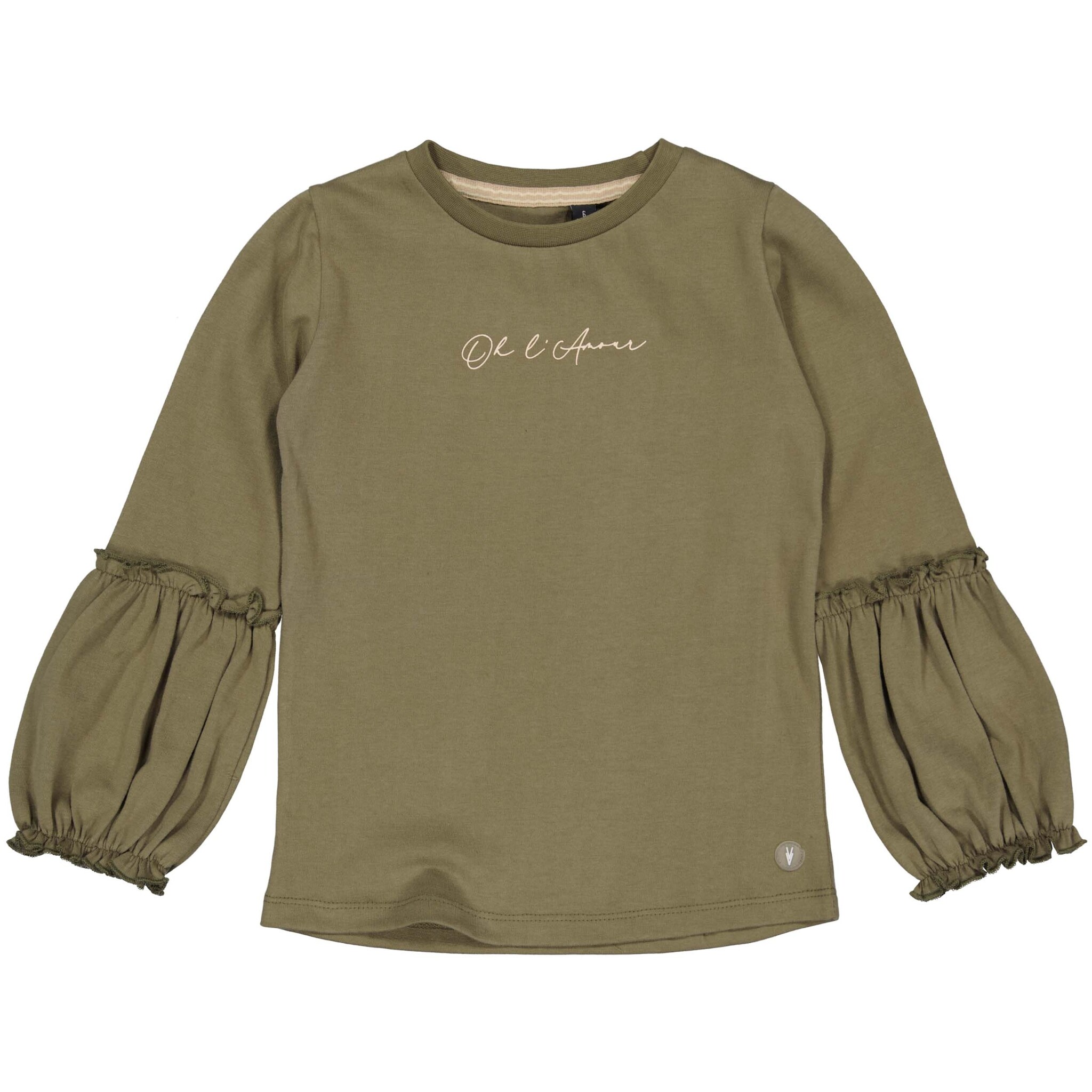 LEVV Little Meisjes shirt - Gerdien - Olijf groen LEVV Little Meisjes shirt - Gerdien - Olijf groen