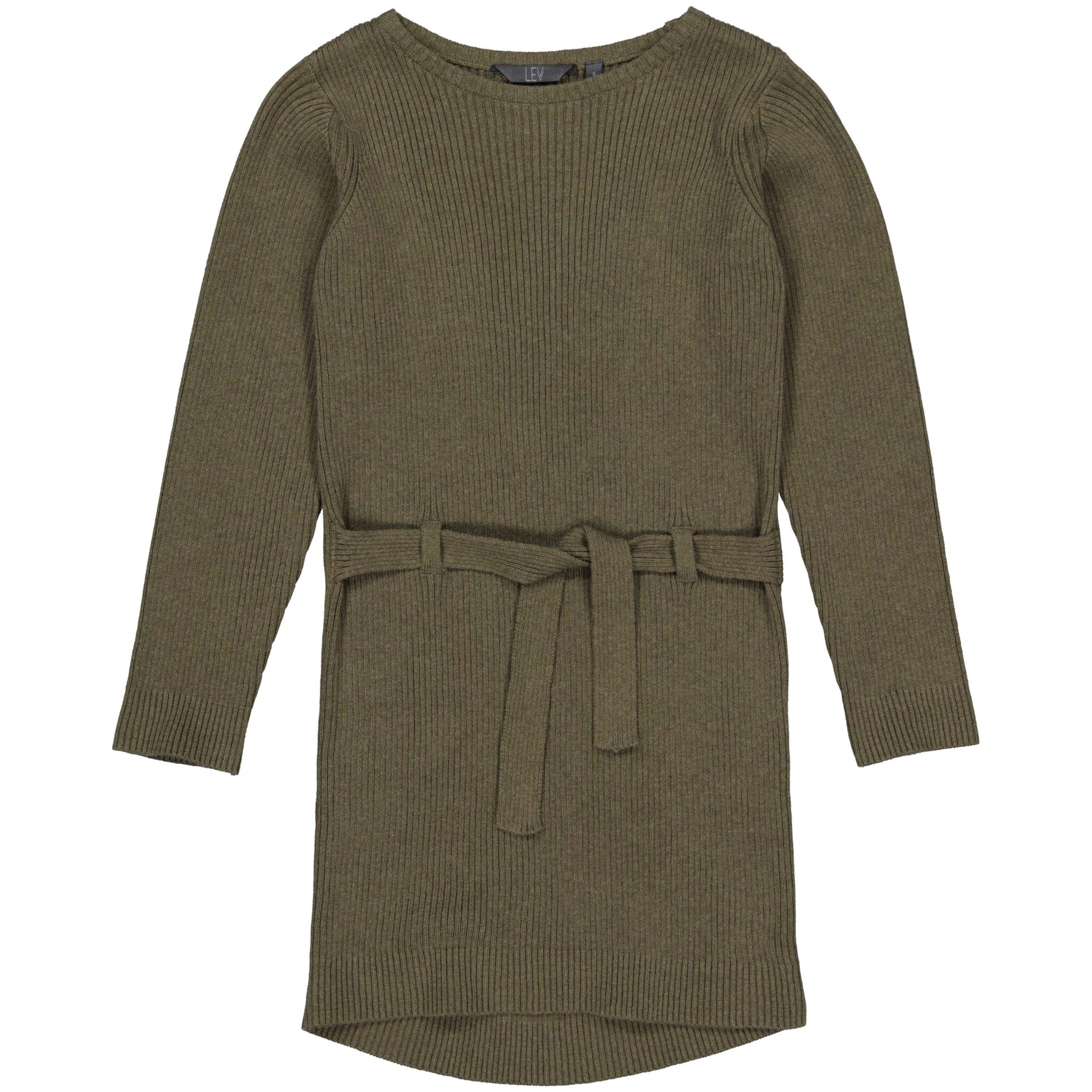 LEVV Little Meisjes jurk - Gea - Olijf groen LEVV Little Meisjes jurk - Gea - Olijf groen