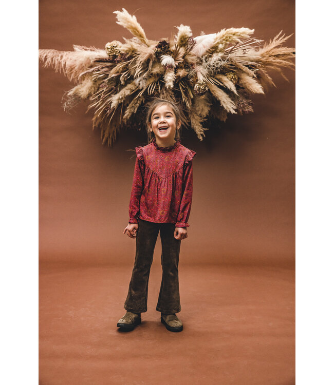 LOOXS Little Meisjes blouse viscose - Framboos paisley