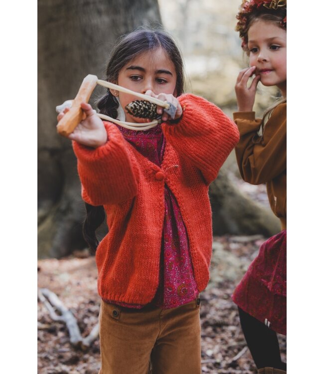 LOOXS Little Meisjes blouse viscose - Framboos paisley