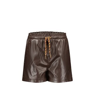 Like Flo Meisjes short studs vegan leer - Choco