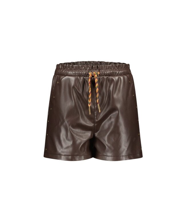 Like Flo Meisjes short studs vegan leer - Choco